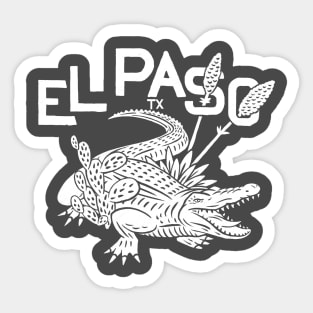 El Paso Alligator w/ text (white) Sticker